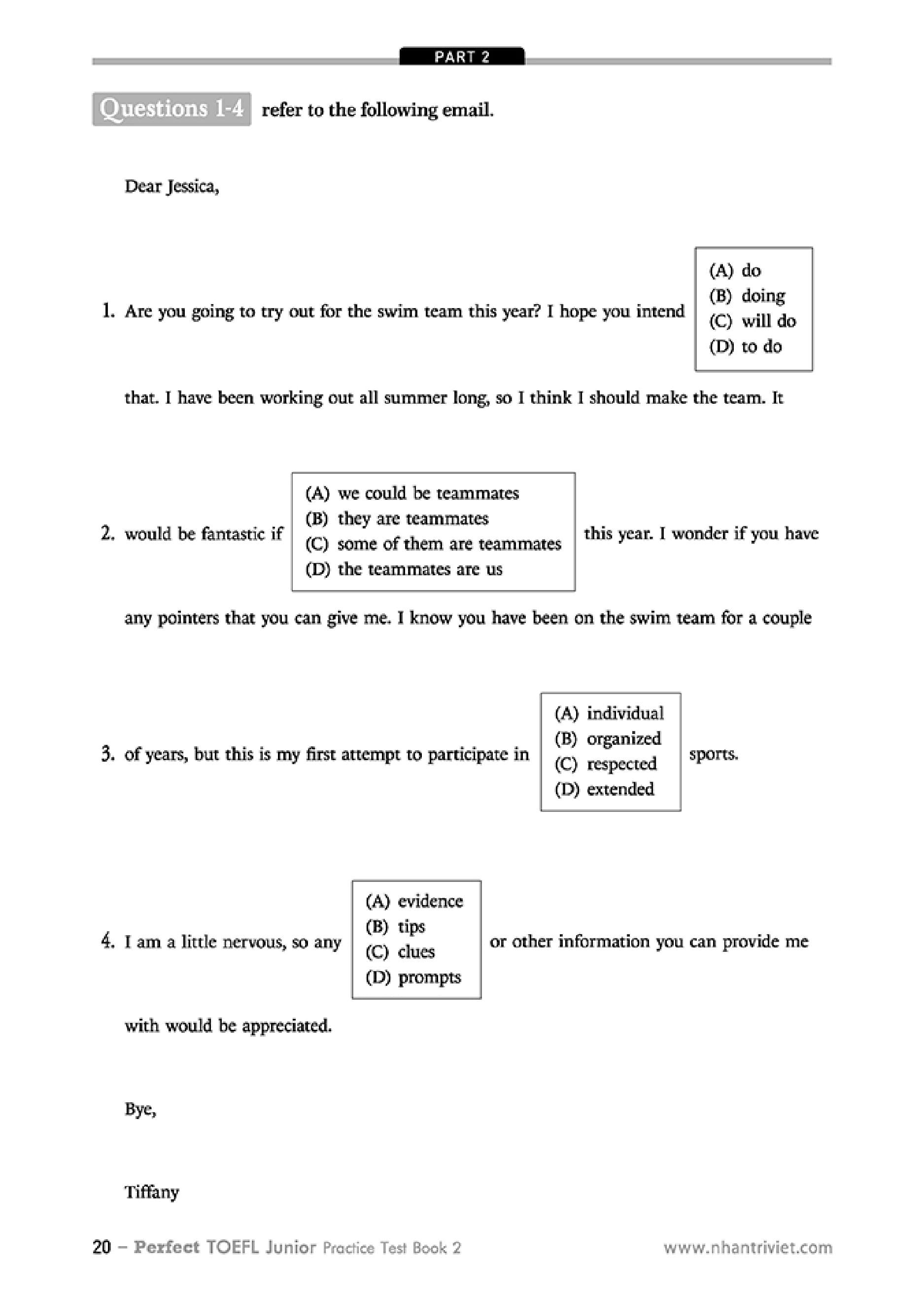 Perfect Toefl Junior  Book 2 (Kèm CD)