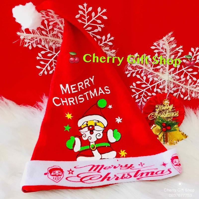 Nón Noel Giáng Sinh Cho Trẻ Nón Noel Vải Nhung - Ảnh Shop Chụp