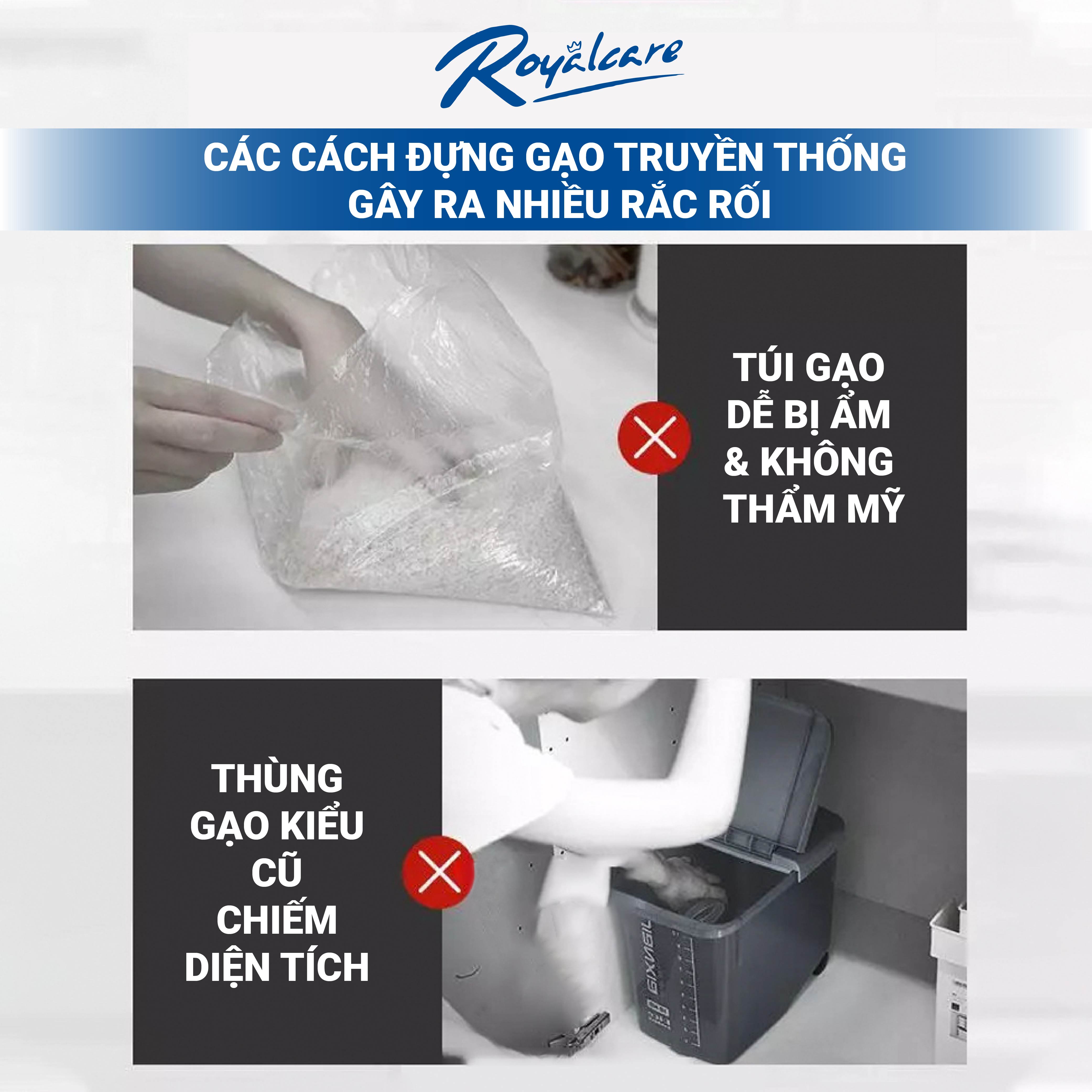 Thùng đựng gạo thông minh Royal Care 6068 - thùng đựng ngũ cốc, chống côn trùng, ẩm mốc