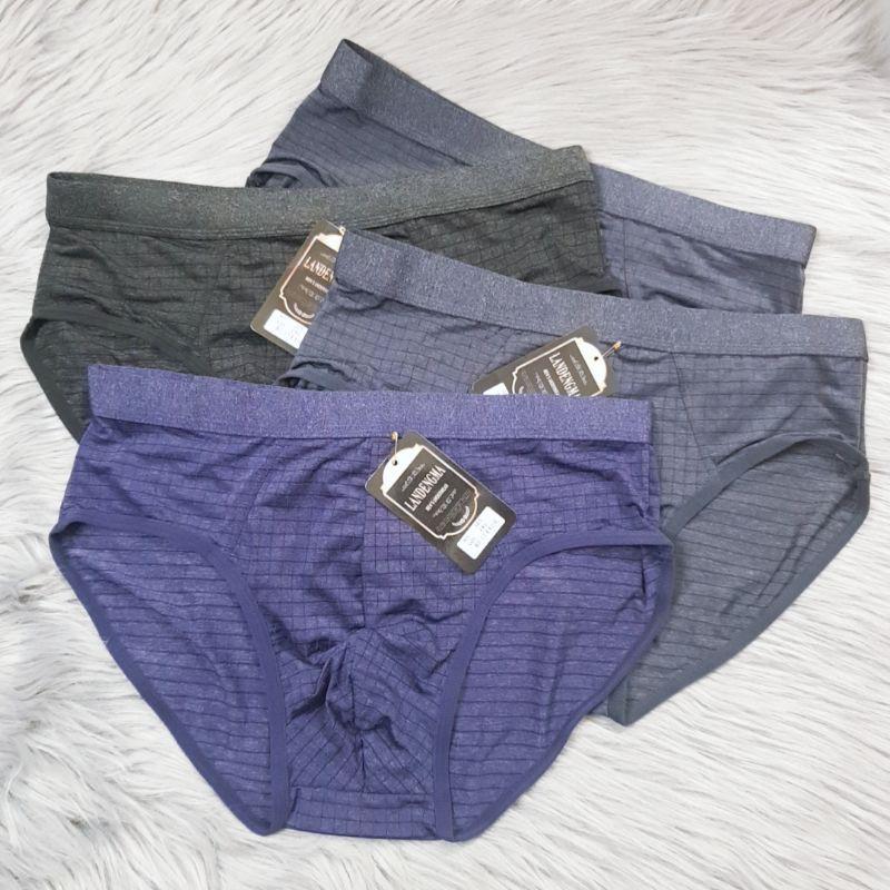 Set 5 Chiếc Quần Sịp Nam Tam Giác Thun Lạnh Thông Hơi Kẻ Mẫu Mới Thấm Hút Thoáng Mát-NEW