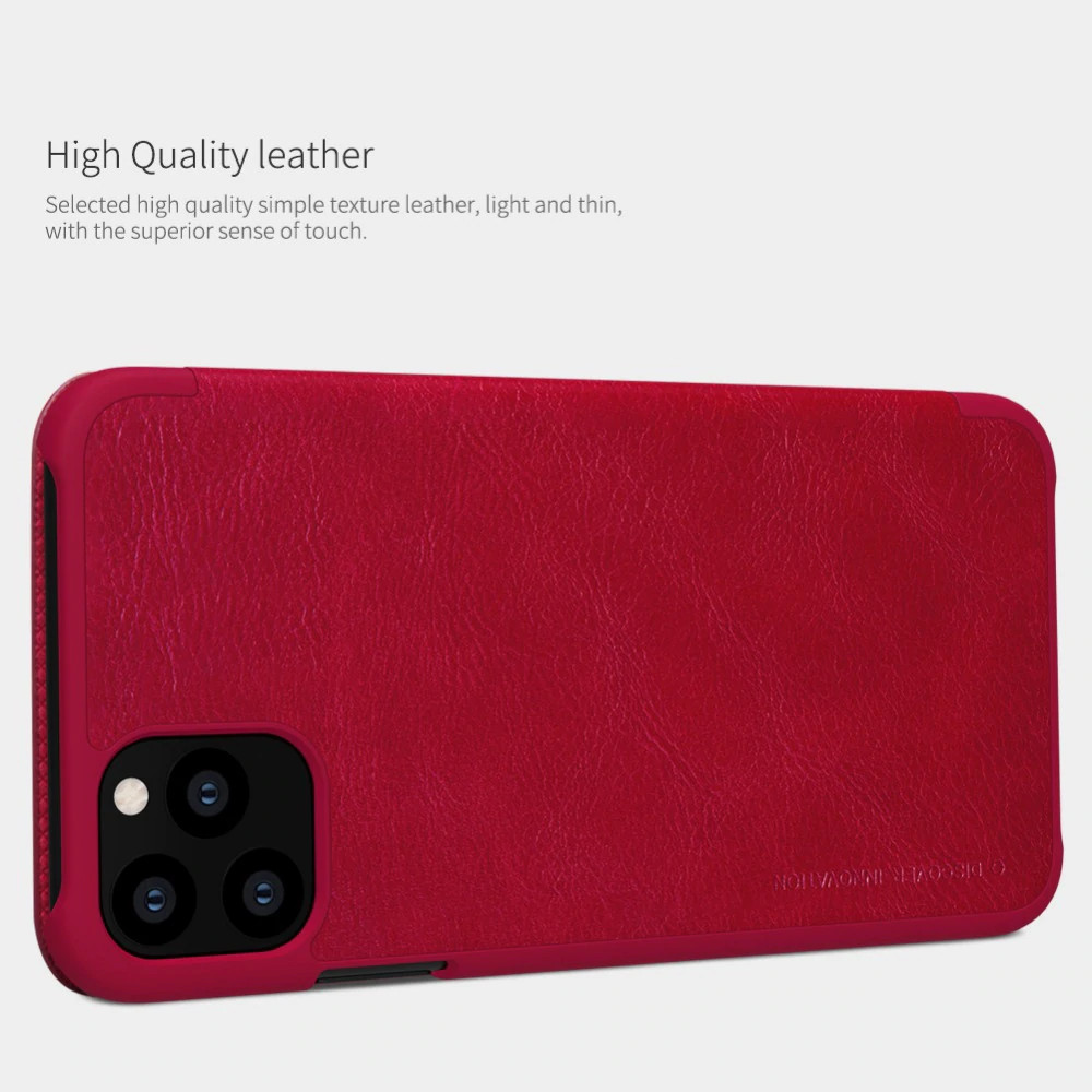 Bao case da cho iPhone 11 Pro Max hiệu Nillkin Qin có ngăn đựng thẻ, thiết kế tinh xảo - Hàng chính hãng