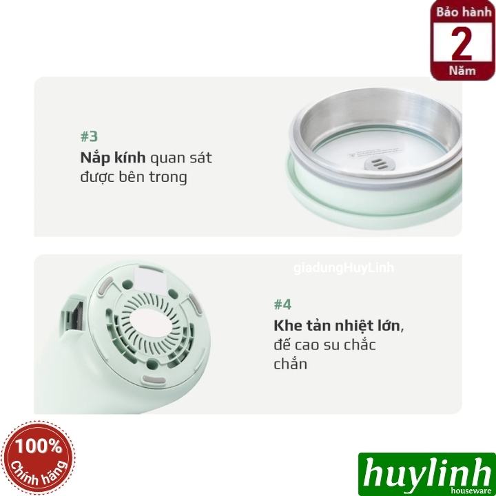 Máy xay nấu sữa hạt mini Olivo CB1000 - Dung tích 1000ml - 9 Chức năng - Hàng chính hãng