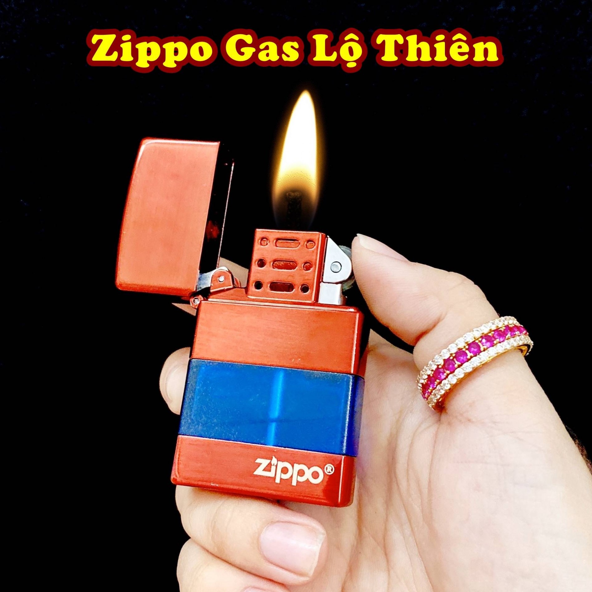 Hột quẹt bật lửa Vzipo gas lộ thiên nhiều màu - (xài gas)