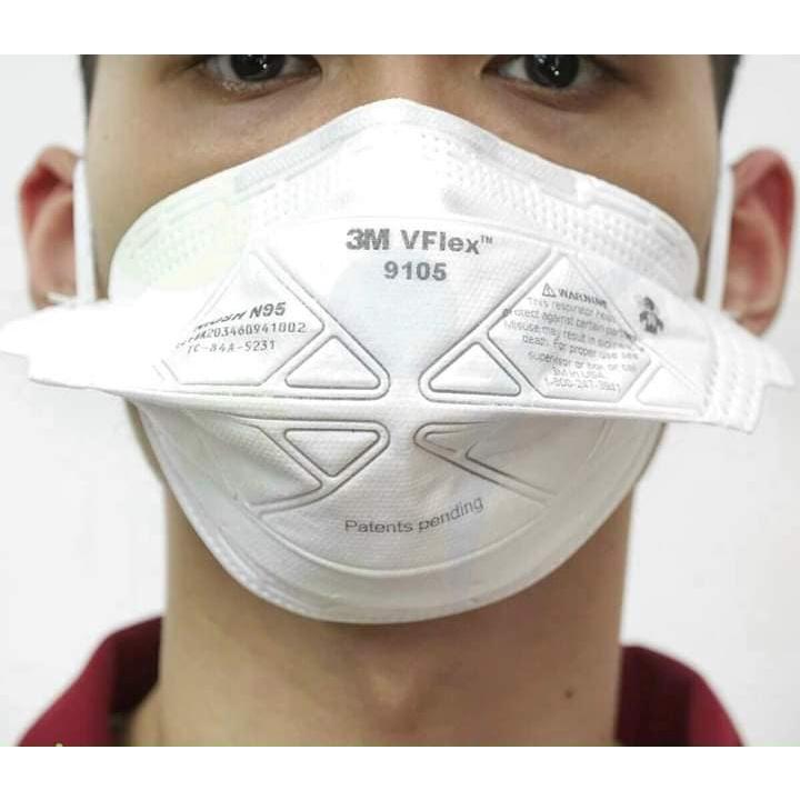 Khẩu trang lọc bụi mịn, kháng khuẩn 3M N95 9105
