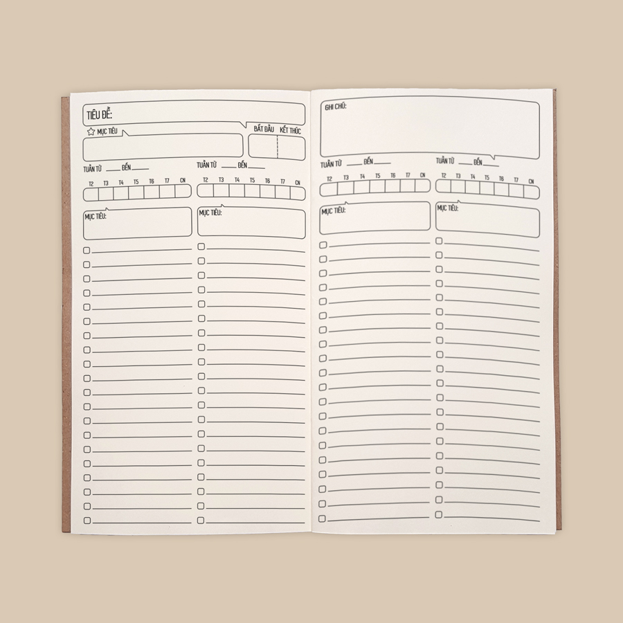 Sổ tay planner MIX Tổng hợp &quot;Quản lý dự án&quot; - Kế hoạch / Gantt chart / to-do list / checklist