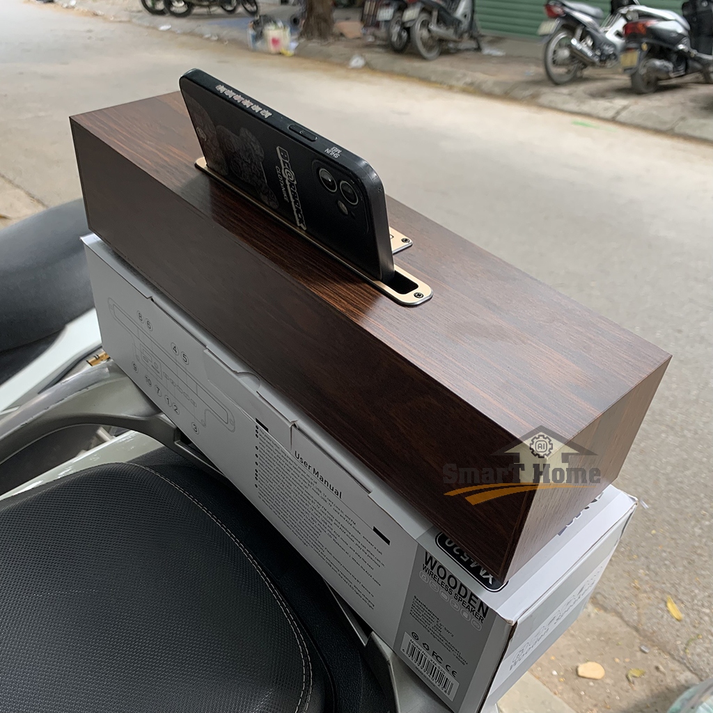 Loa Bluetooth XM 520 2.5 Inch Siêu Bass Để Bàn Vỏ Gỗ 20W Thiết Kế Sang Trọng Âm Thanh Trầm Ấm