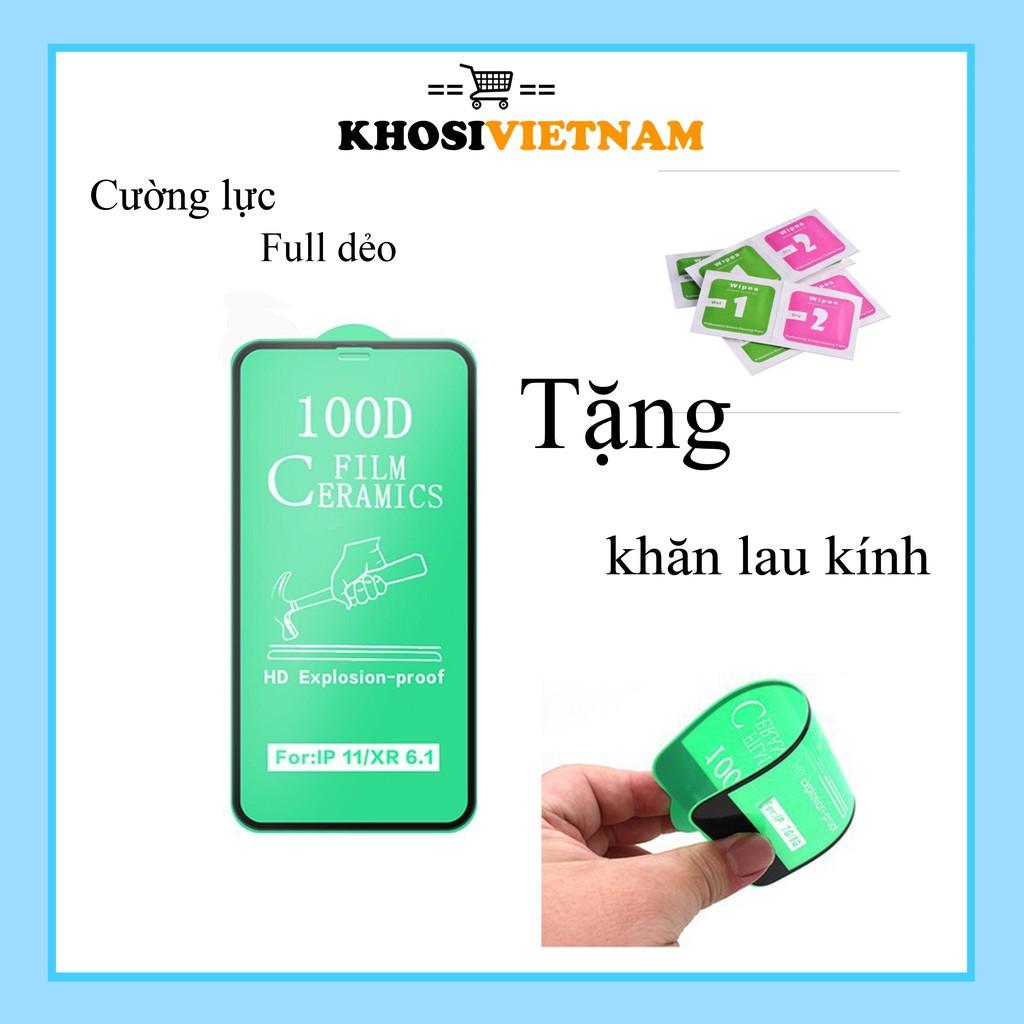 Cường lực iphone Dẻo 100D Full màn - Cường lực Dẻo Chống Mẻ Vỡ Viền Dùng cho IPHONE -Tặng Giấy lau kính.