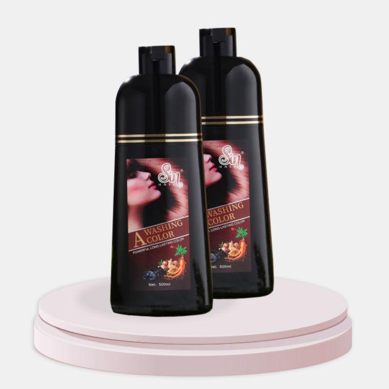 Số 1 Nhật Bản Combo 2 chai dầu gội phủ bạc màu nâu Sin Hair 500ml