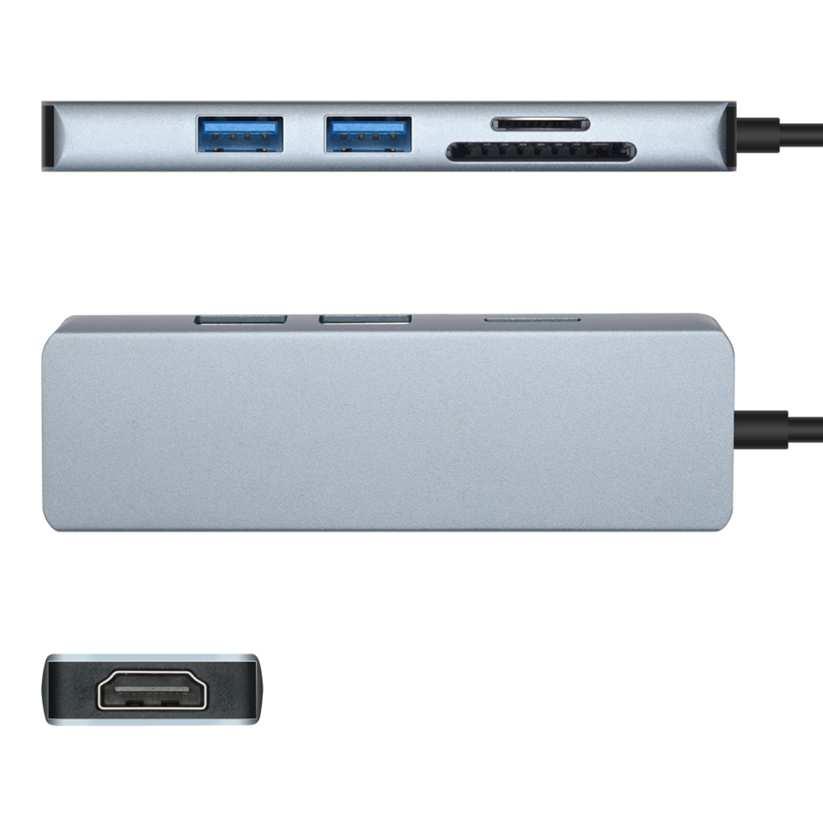 Bộ Chuyển Đổi Tc18 5 Trong 1 Hub USB Loại C Sang HD USB 3.0 Đồ Đọc Thè TF Dành Cho Máy Tính Xách Tay