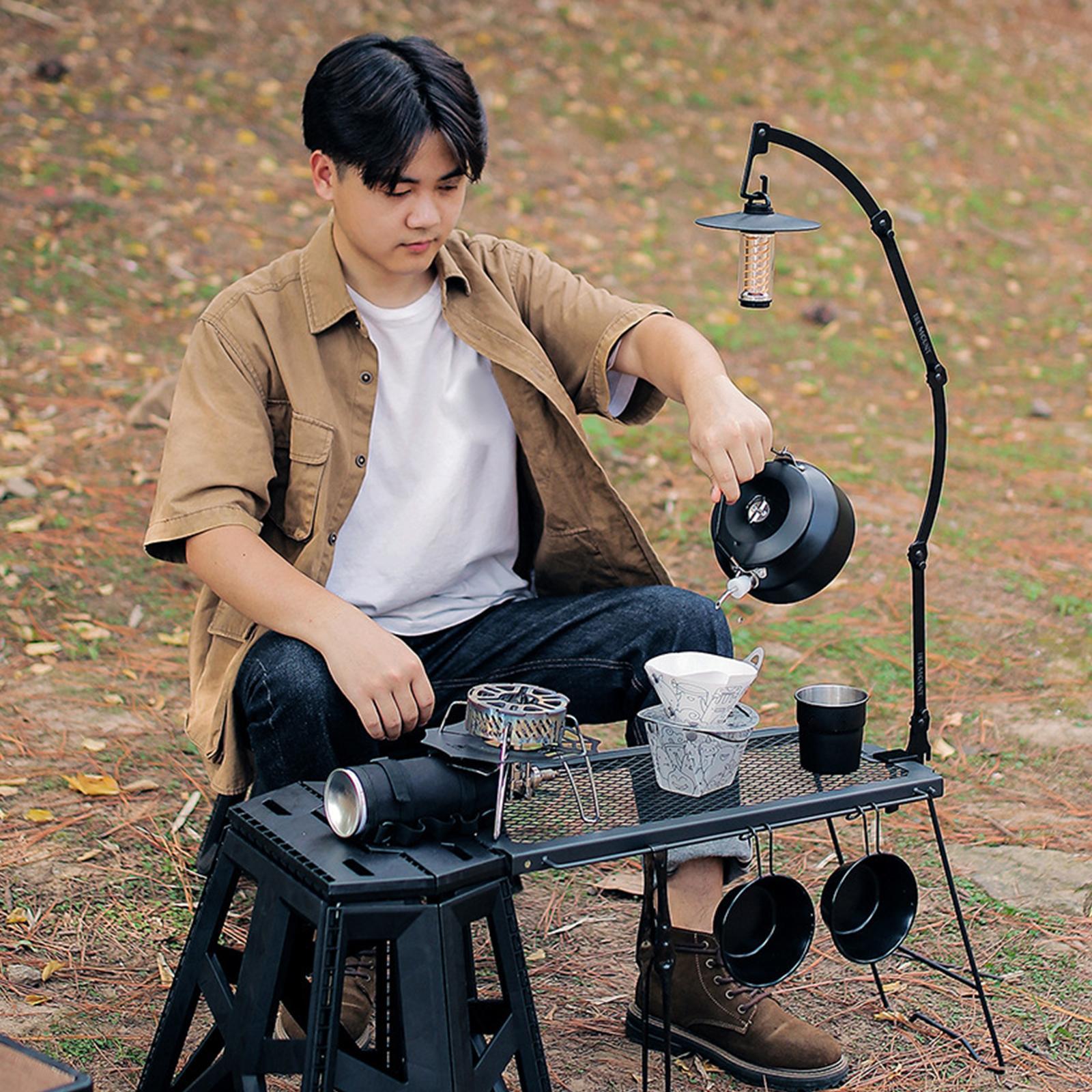 Camping Lantern Stand Camping Light Hanging Pole for Backpacking Outdoor BBQ