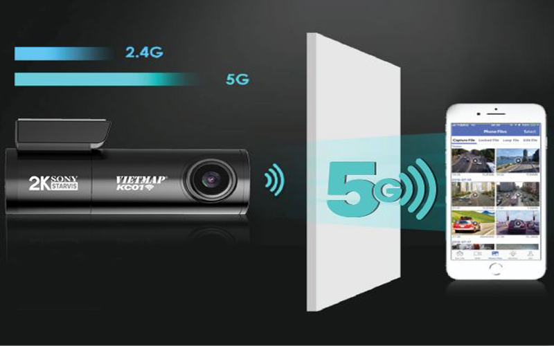 Camera Hành Trình Vietmap KC01- Hàng Chính Hãng- TẶNG KÈM: Thẻ nhớ 32Gb  + Giá đỡ nam châm điện thoại cao cấp