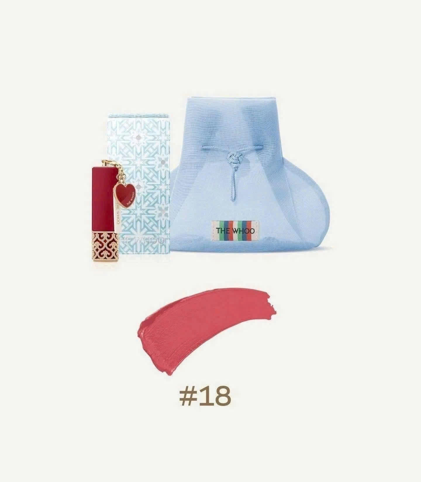 Son Lì Hoàng Cung Whoo Velvet Lip Rouge Phiên Bản Đặc Biệt 2026 Màu 18 Hồng Đào