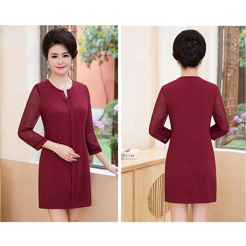 Dress70-ĐẦM QUÝ CÔ TAY LỠ VOAN s-6xl