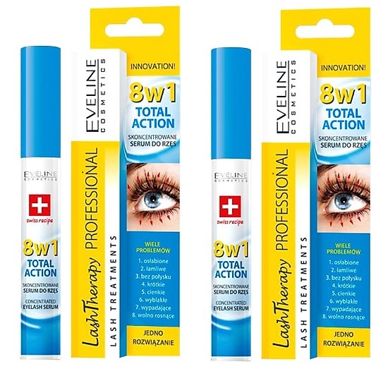 BỘ 2 HUYẾT THANH DƯỠNG MI EVELINE 8 IN 1 TOTAL ACTION LASH THERAPY PROFESSIONALL