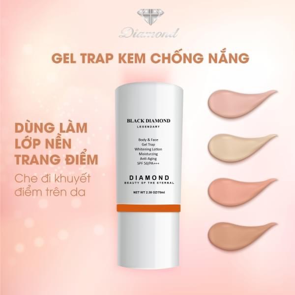 Kem Chống Nắng GEL TRAP FACE & BODY 70g Black Diamond