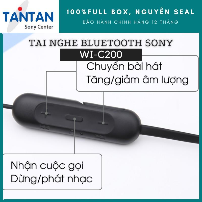 Tai Nghe BLUETOOTH Sony WI-C200 | Siêu nhẹ 19g - Pin 15h - Sạc nhanh - Nghe gọi chất lượng cao - Âm thanh đậm chất | Hàng Chính Hãng