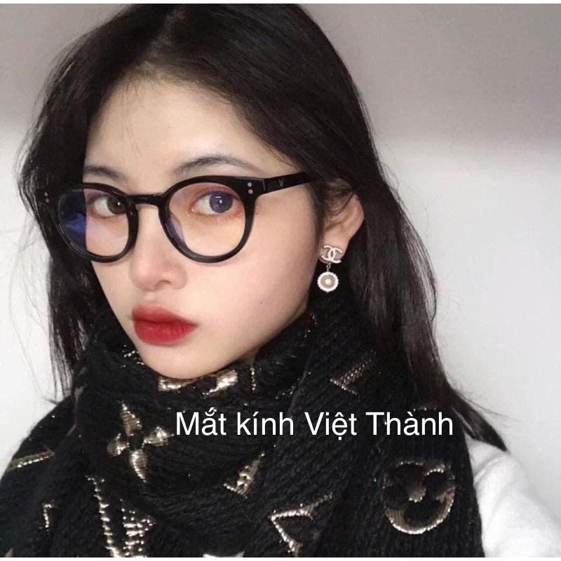 gọng kính cận v tròn hot TikTok 2022 mắt kính chống ánh sáng xanh sang chảnh MiLan