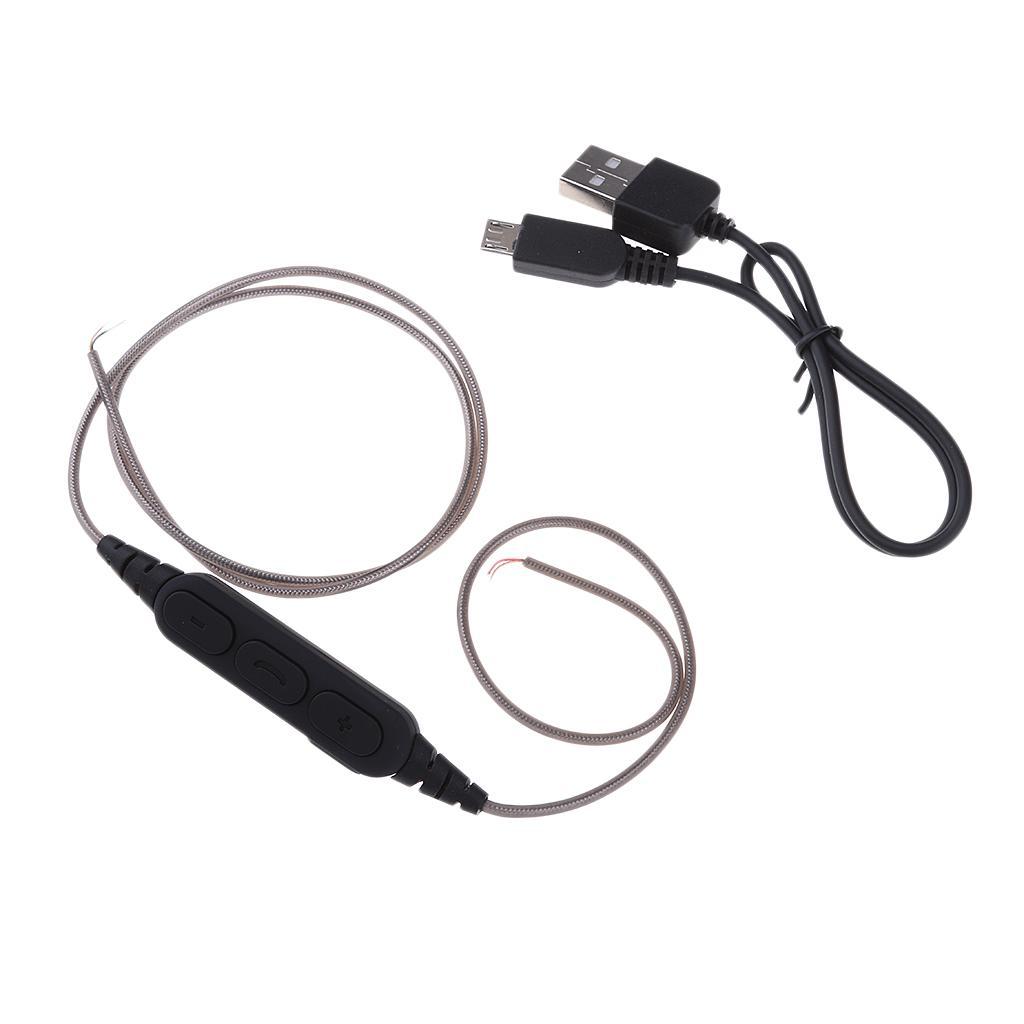 DIY Headphone Audio Cable Line Earphone Maintenance Control Wire With Microphone Bluetooth Adapter Receiver