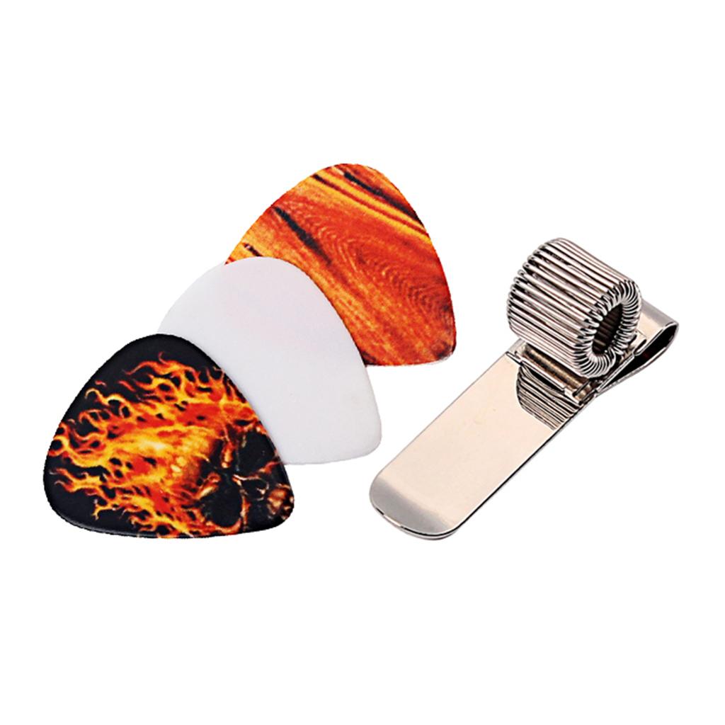 Đàn Guitar Phím Giá Đỡ Kẹp Kim Loại Đàn Guitar Chọn Kẹp với 3 Phím Bộ