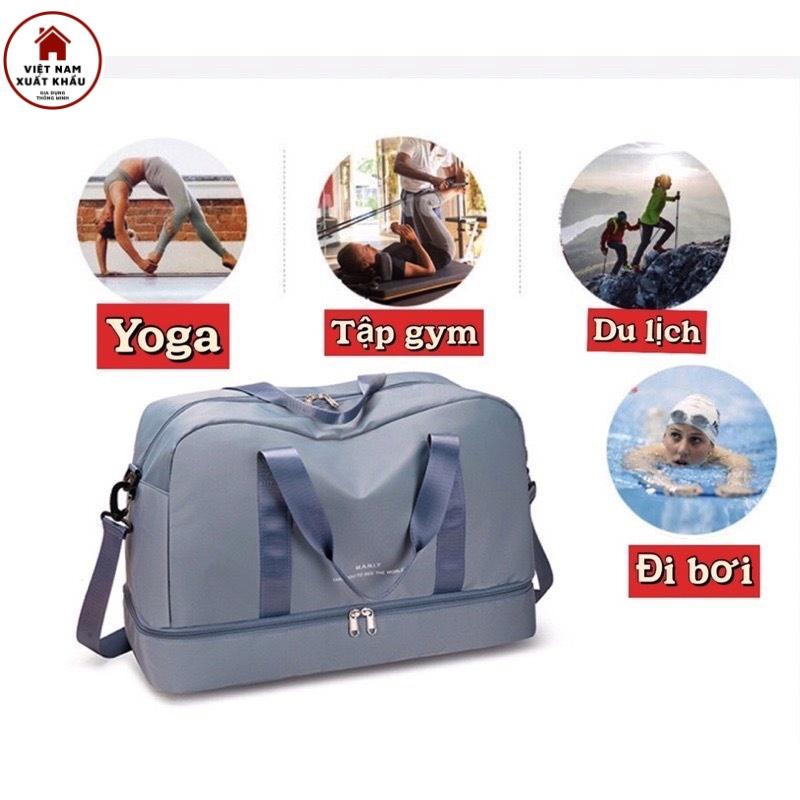 Túi Du Lịch Thể Thao Gym Chất Dù Dai Chống Thấm Nước & Xước, Có Ngăn Để Giày Cỡ Lớn