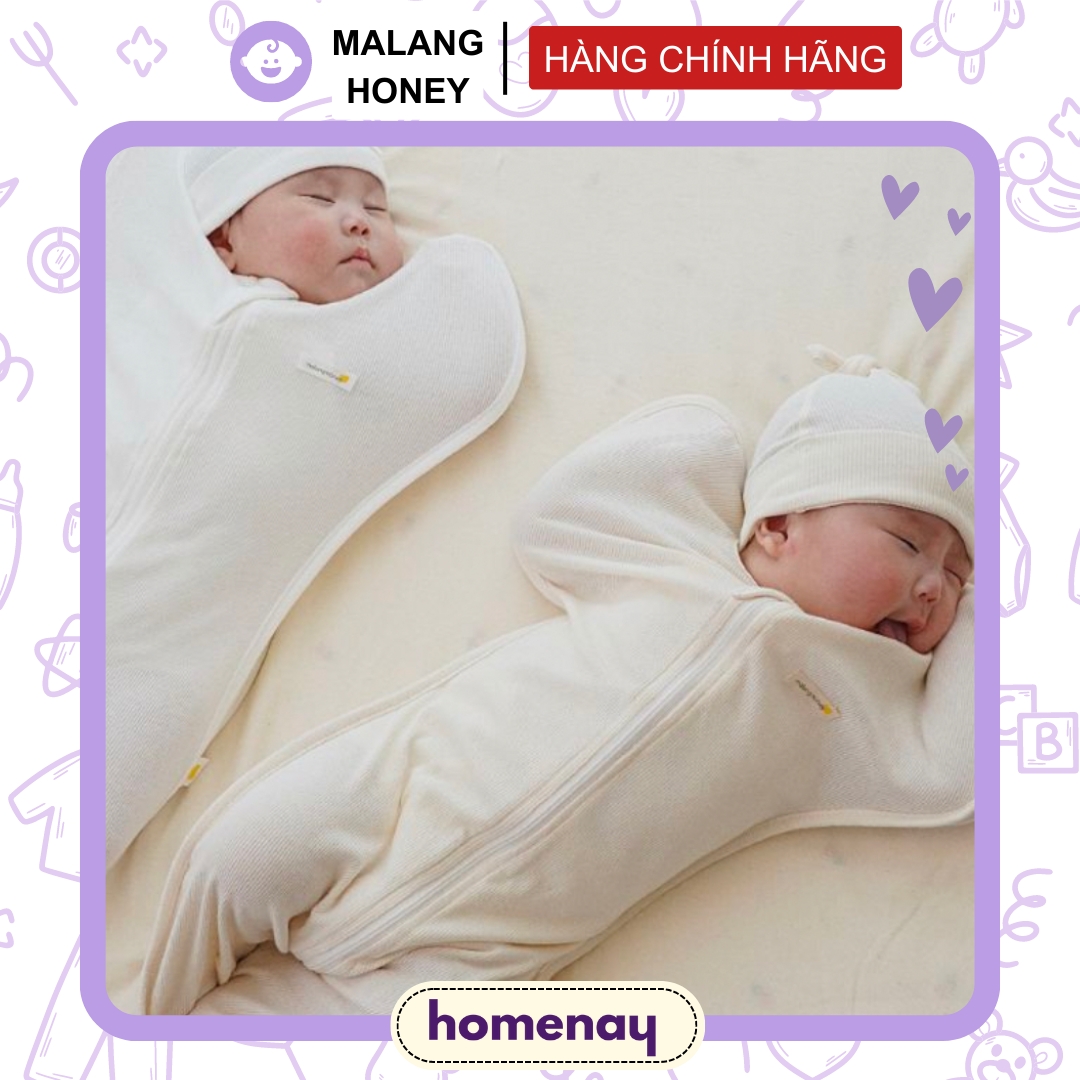 Nhộng chũn cho bé Malang Honey Vải Tre Bamboo và Vải Mesh lưới Hàn Quốc Mẫu mới - Bambo sợi tre - Trắng M