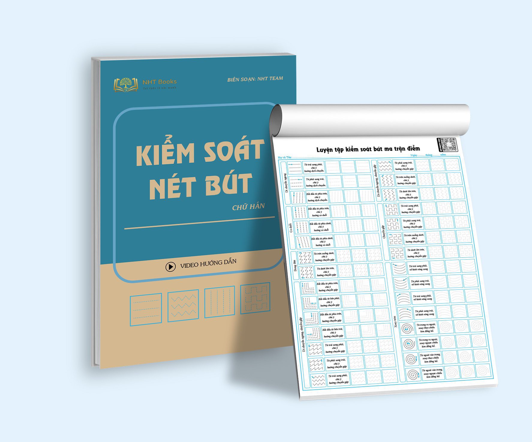 Combo 6 Vở Luyện Viết Chữ Hán, Các Nét Căn Bản, Luyện Viết Các Bộ Thủ Trong Tiếng Trung- Tặng kèm 10 ngòi bút