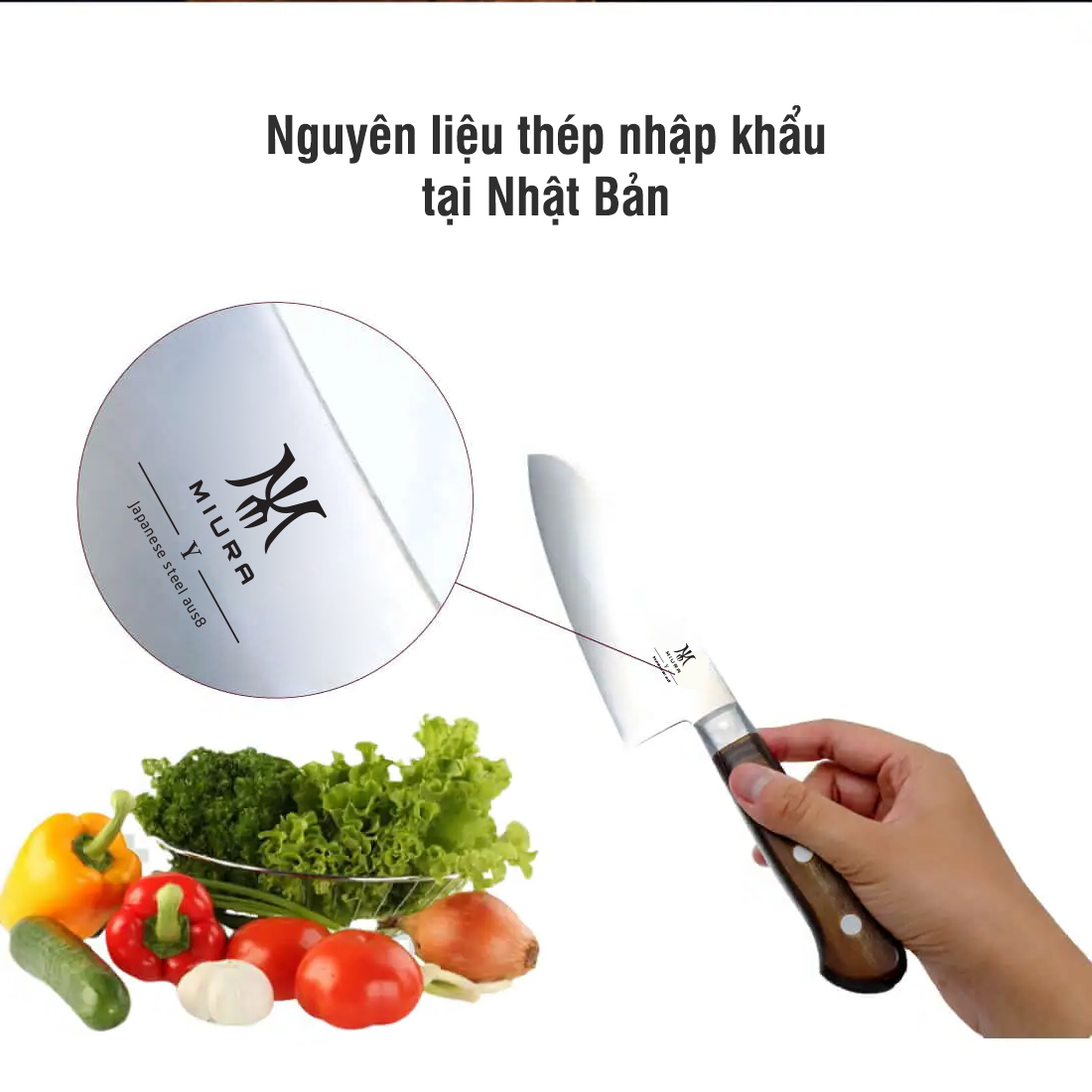 Dao bếp cao cấp MIURA Y – Dao gọt hoa quả Petty (12cm)