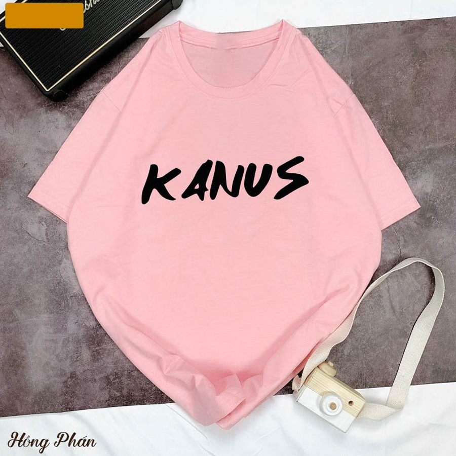 Áo Thun Nữ Màu Xanh Rêu In Chữ KANUS