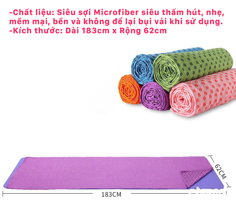 Combo 2 Sản Phẩm Yoga - YOGA QG: 1 Thảm Tập Yoga 2 Lớp TPE 6mm + 1 Khăn Trải Thảm Yoga Thấm Hút Mồ Hôi (Tặng Kèm Túi Đựng)