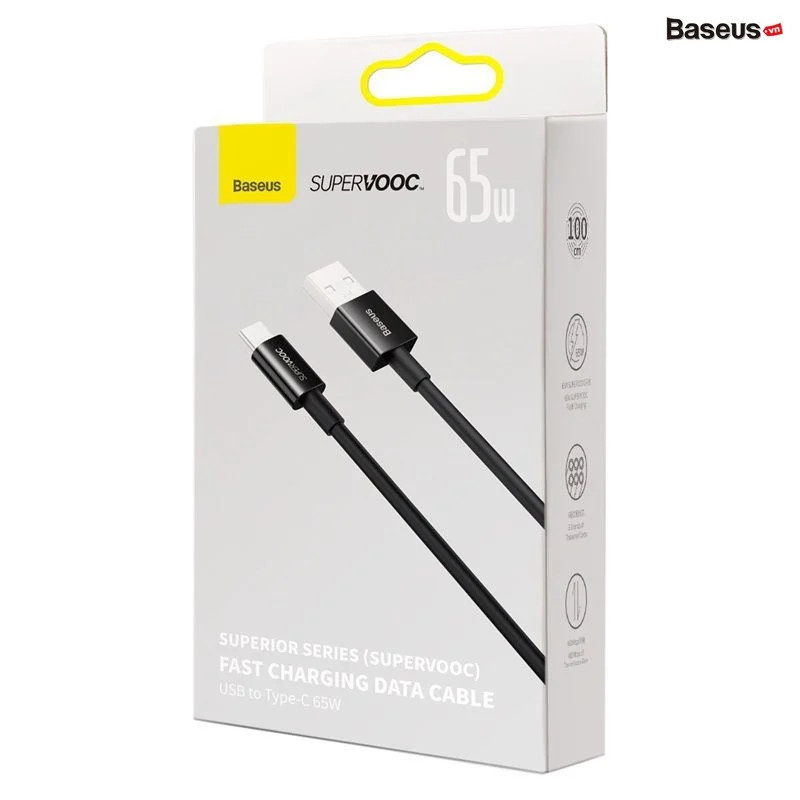 Cáp Sạc Siêu Nhanh Baseus Superior Series (SUPERVOOC) USB to Type-C 65W - HÀNG CHÍNH HÃNG