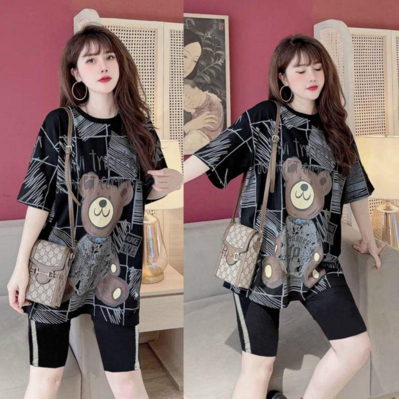 SÉT BỘ THỂ THAO FORM RỘNG PHỐI HỌA TIẾT GẤU
