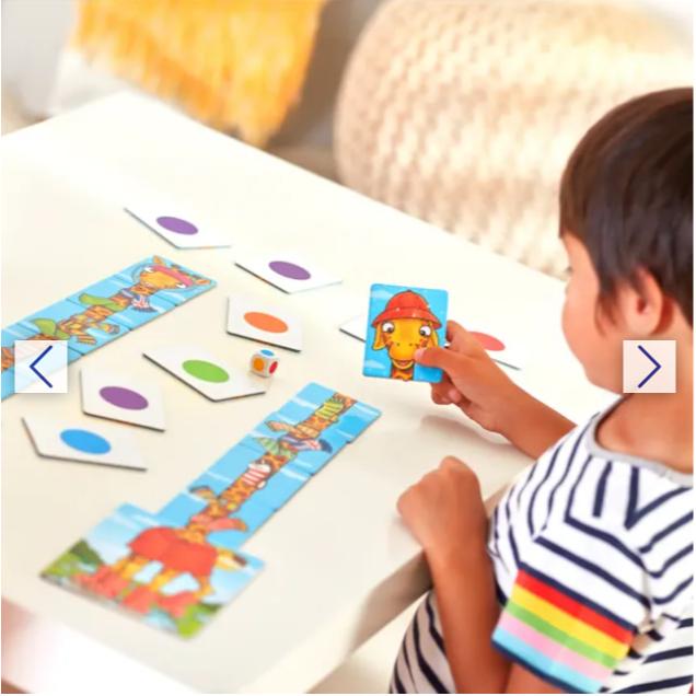 Trò chơi trí tuệ Giraffes in Scarves - Orchard Toys giúp trẻ nhận biết màu sắc và làm quen với toán