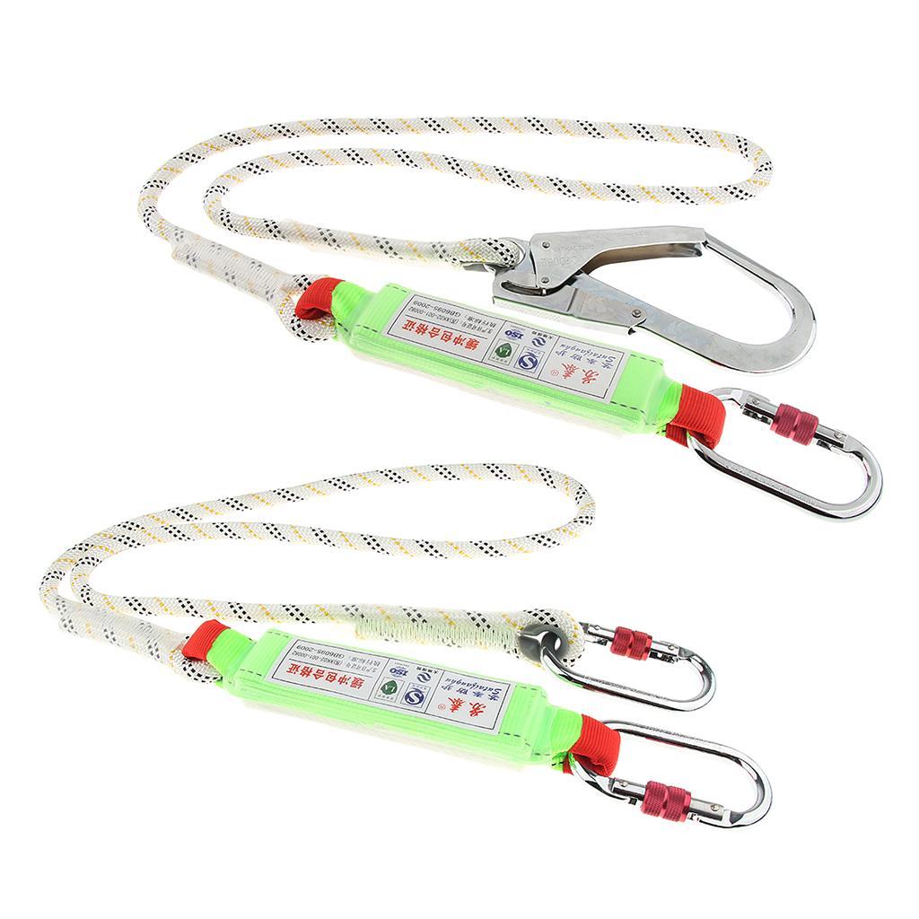 15KN Safety Lanyard Climbing Fall Protection Harness Belt Carabiner Rope