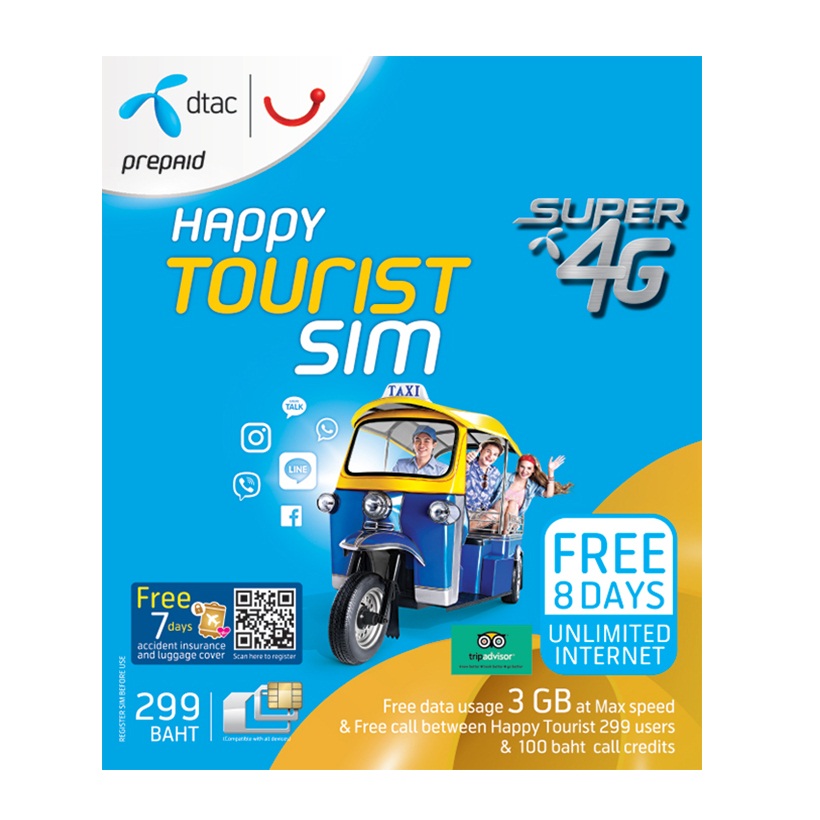 Sim Du Lịch Thái Lan 10 Ngày có sẵn 50GB 5G +100 Phút Gọi Thái -Mẫu ngẫu nhiên