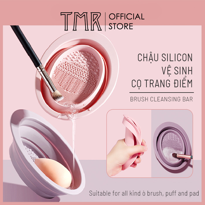 [Set 3] Bộ dụng cụ vệ sinh cọ trang điểm TMR Clean and Dry Combo set giỏ phơi cọ, nước rửa cọ tiện lợi