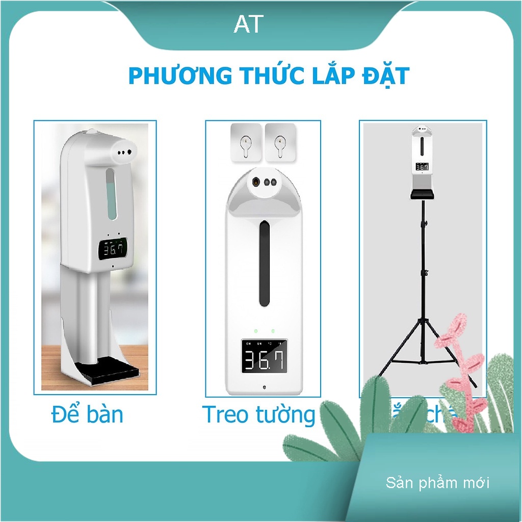 Máy Đo Thân Nhiệt K10 Pro Tích Hợp Rửa Tay Tự Động Phun Sương/Nhả Gel