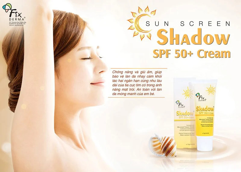 Kem Chống Nắng Dưỡng Ẩm &amp; Bảo Vệ Da FIX DERMA Shadow SPF50+ Cream