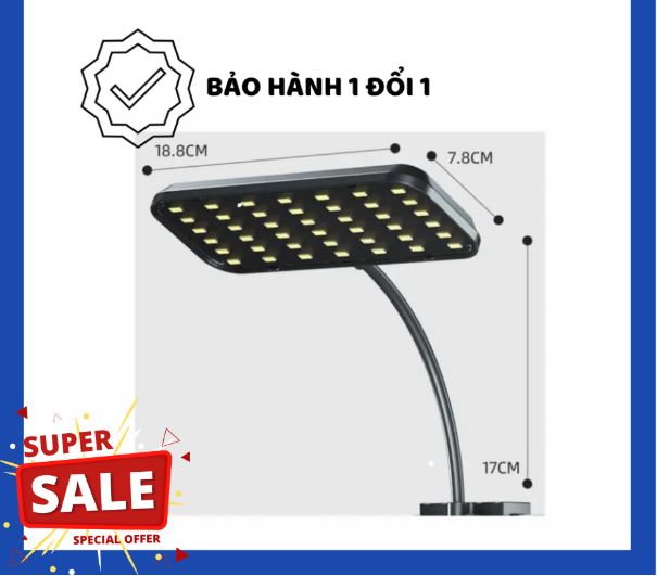 Đèn led kẹp DEYAO CF 02 đỏ cá không đỏ nước cho bể bán cạn terrarium tiểu cảnh và bể thủy sinh.