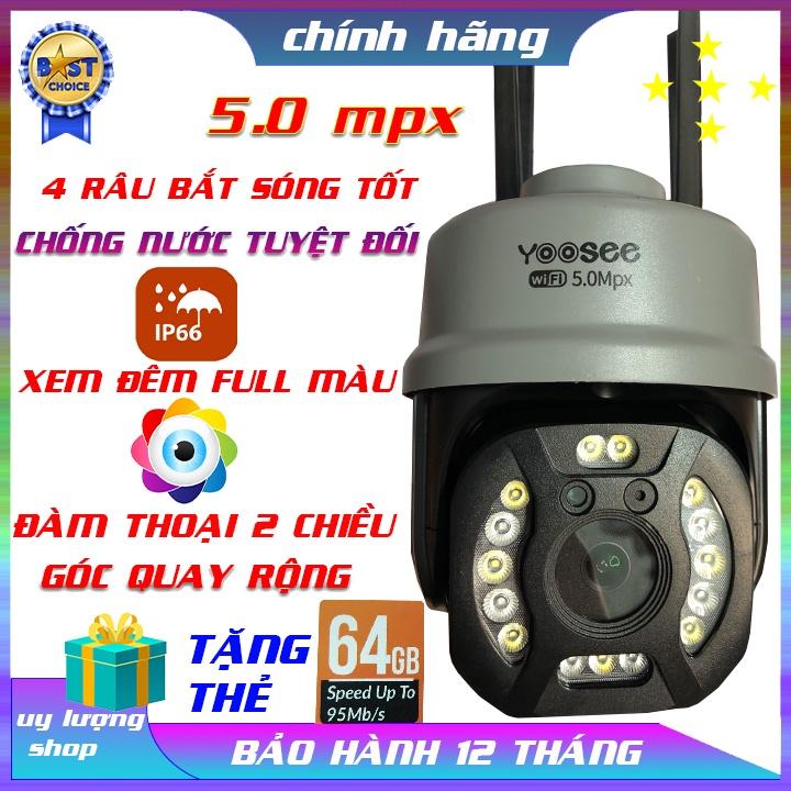 TẶNG THẺ XỊN 64GB -CAMERA YOOSEE 5.0 MPX SIÊU SẮC NÉT, XEM ĐÊM FULL MÀU, CHỐNG NƯỚC TUYỆT ĐỐI, ĐÀM THOẠI 2 CHIỀU -HÀNG NHẬP KHẨU