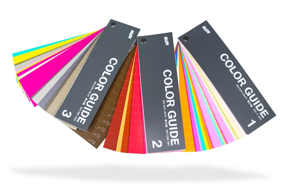 Bộ 4 thanh Tiêu chuẩn màu DIC Color Guide - 3 Thanh DIC Color Guide 123 và 1 thanh chọn màu chính hãng của DIC Coporation - Màu 1 đến 654 nhập khẩu từ Nhật dành cho ngành in ấn thiết kế