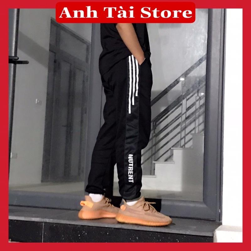 Quần jogger NUTRENT nam nữ thể thao 3 vạch chất nỉ bông giày đẹp TA 001