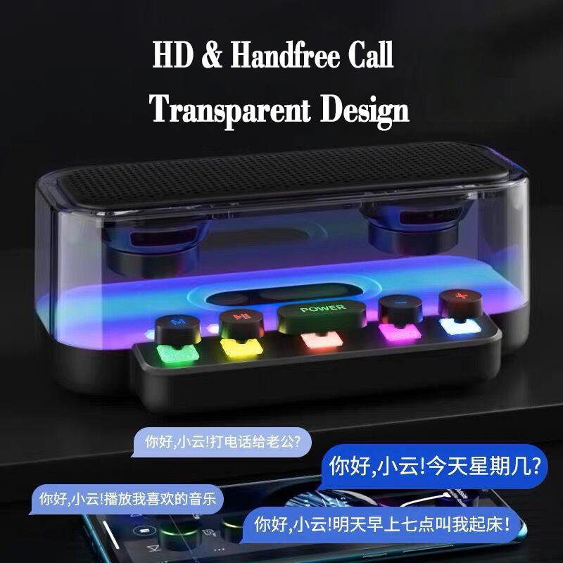 Loa Bluetooth chơi game mới RGB Máy tính Soundbar 3D Cột không dây Subwofer Center âm nhạc Subwater Color: Silver