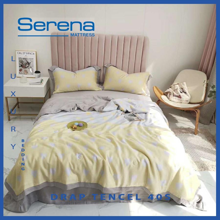 Bộ chăn ga gối Drap Tencel 40s Serena Cao Cấp Phong Cách Hàn Quốc 5 món chăn ga gối chần bông – Hệ Thống Nệm