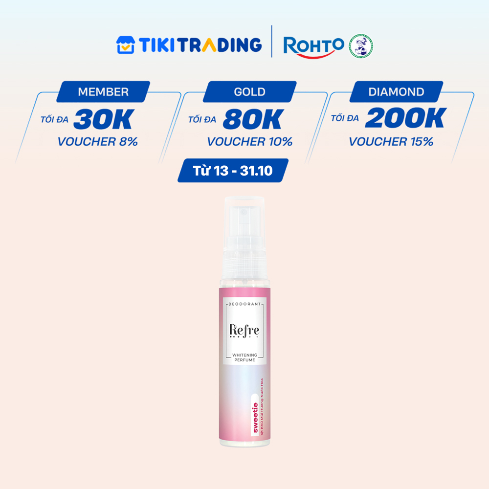 Xịt Khử Mùi Dưỡng Trắng Hương Nước Hoa Refre Whitening Sweetie Hương Ngọt Ngào 30ml