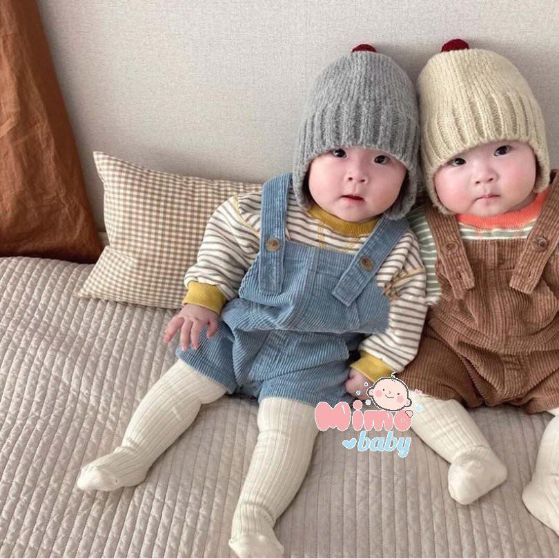 Mũ len quả bông style hàn quốc siêu cute cho bé (1-4y)