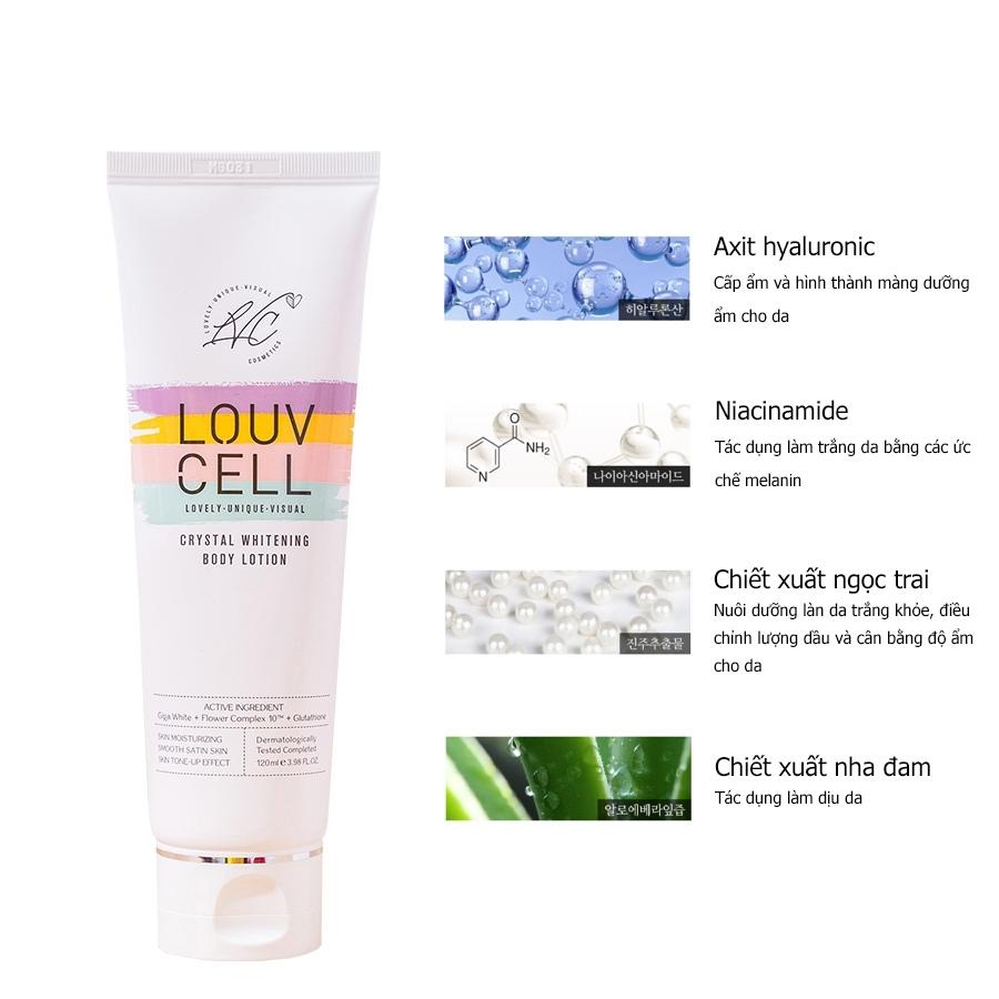 Kem dưỡng ẩm trắng da body Louv Cell Crystal Whitening Body Lotion LOUDTB - 2 dung tích