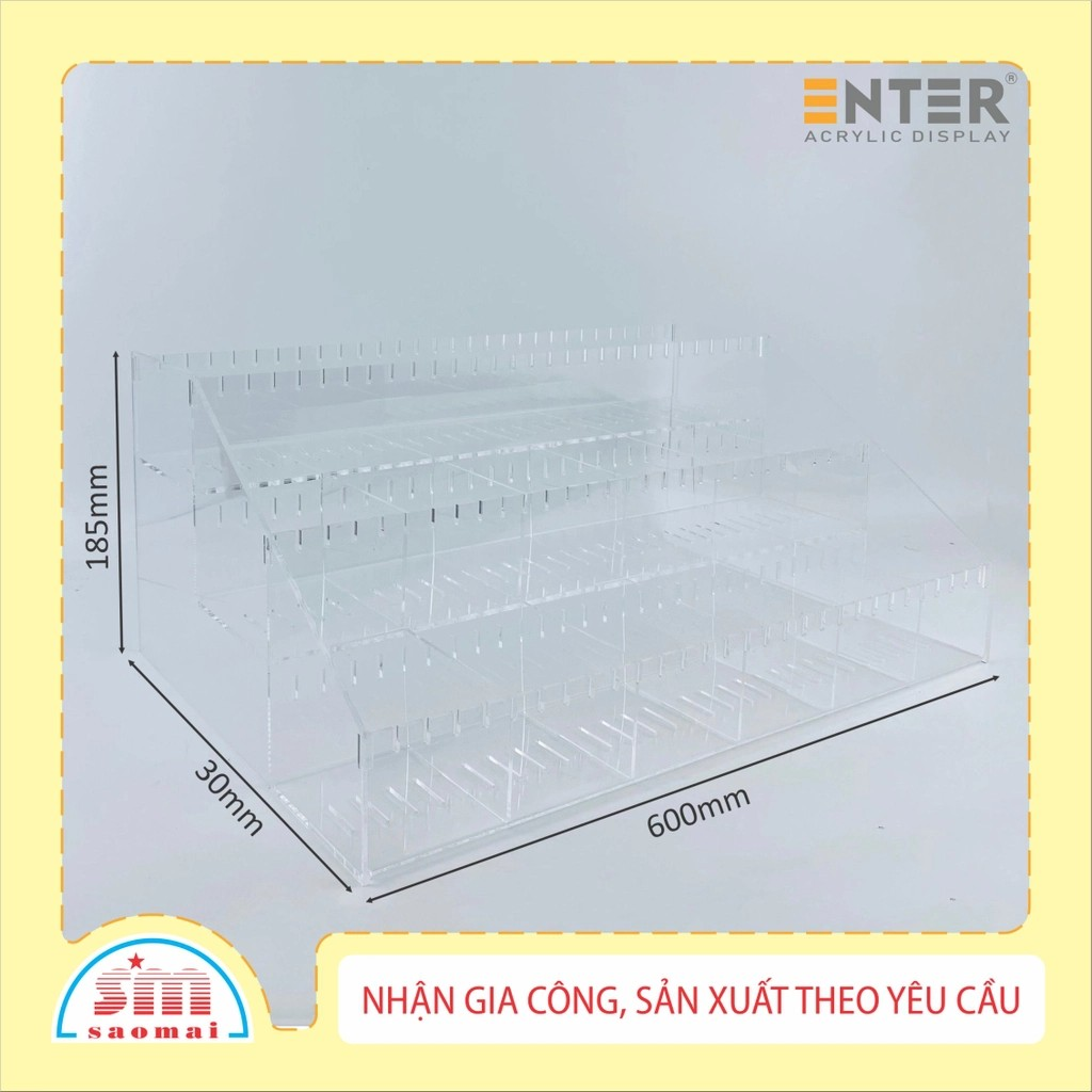 Kệ trưng bày sổ mica Enter TBNS12 3 tầng 600x300x185mm