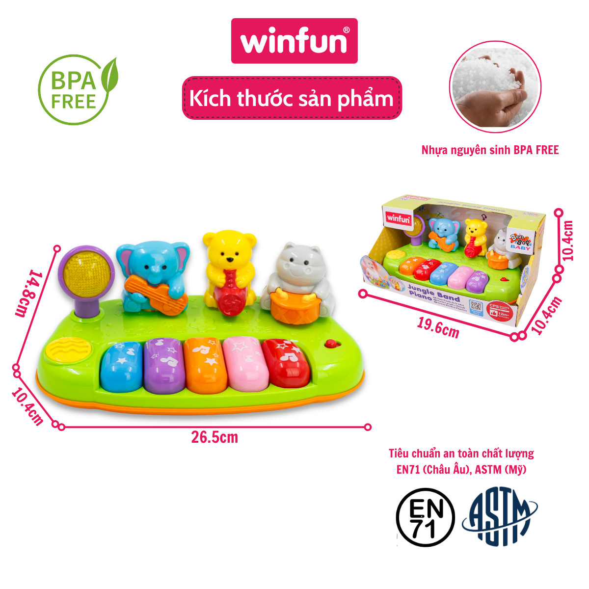 Đàn nhạc Piano đồ chơi động vật hoang dã mini WF002012