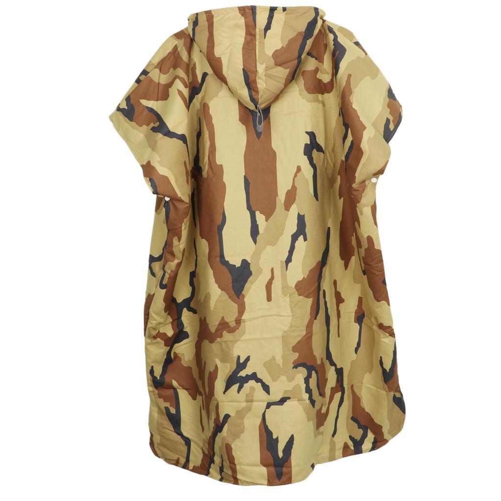 EDTara Camouflage Bathing Robe Wetsuit Changing Towel Poncho Unisex Adults