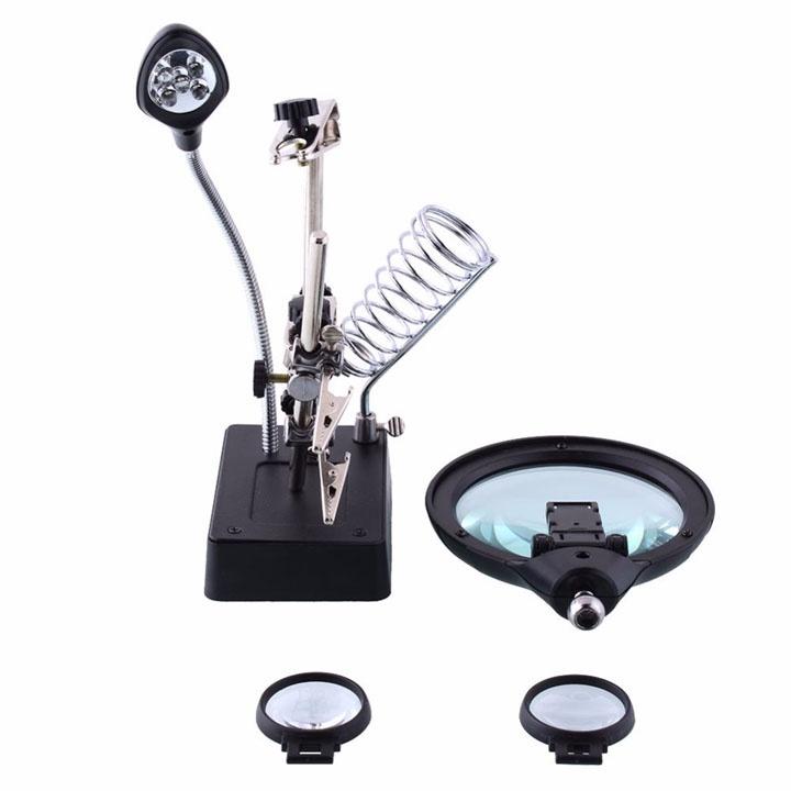 Kính lúp để bàn có đèn LED sửa chữa hàn mạch điện tử kính lúp đa năng phóng đại dụng cụ sửa chữa đồng hồ điện thoại KL03